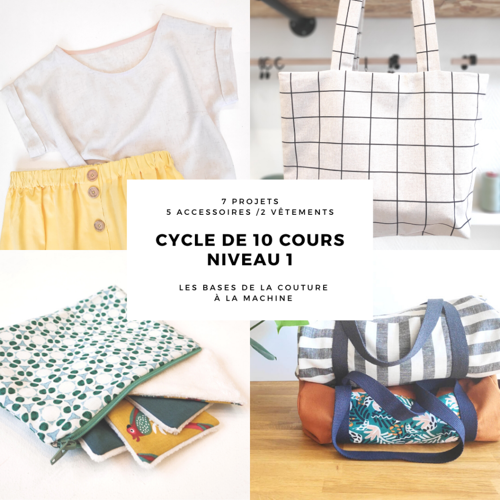 Rentrée 2022 - Cycle 10 cours – Couture Débutant Niveau 1 (trimestre) - 450€